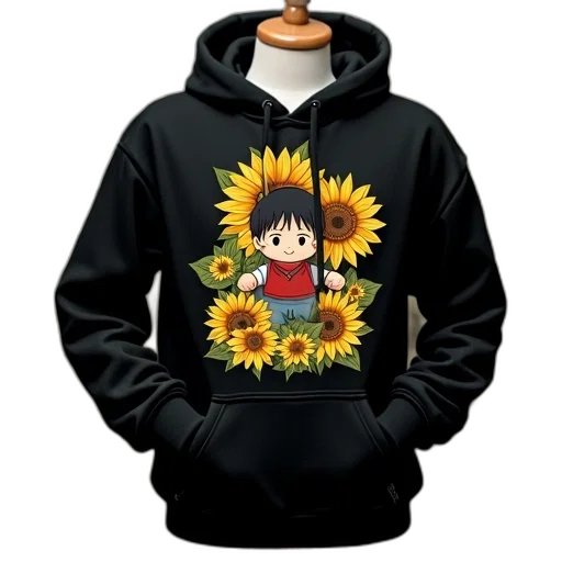 flower, jacket, anime, 3d render transparent PNG cut-out