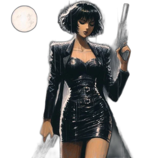 jacket, weapon, comic book art, concept art transparent PNG cut-out