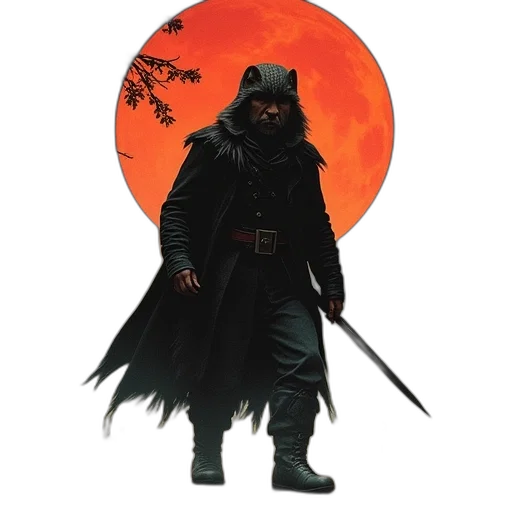 mask, staff, sword, jacket transparent PNG cut-out