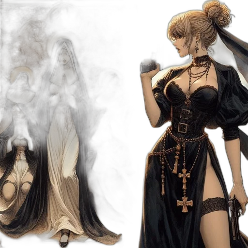 dress, concept art, fantasy art, comic book art transparent PNG cut-out