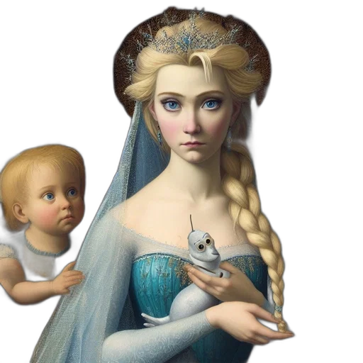 jewelry, dress, crown, oil painting transparent PNG cut-out