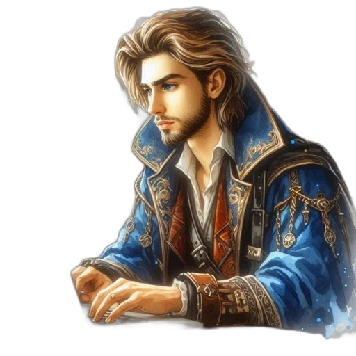 jacket, face, jewelry, fantasy art transparent PNG cut-out