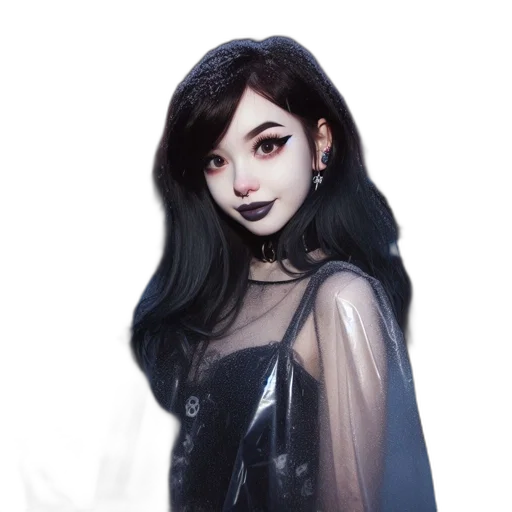 dress, face, jacket, creature transparent PNG cut-out