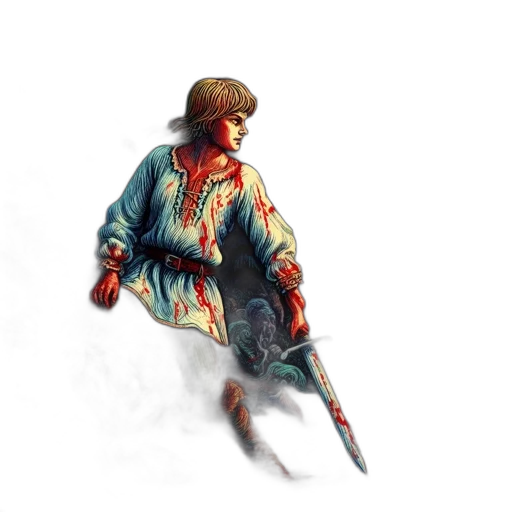 jacket, weapon, sword, staff transparent PNG cut-out