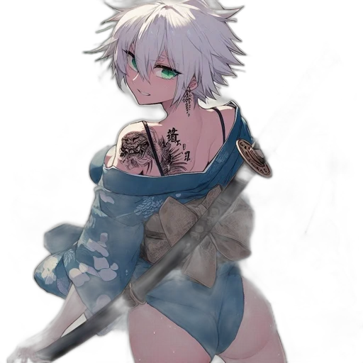 weapon, sword, jacket, staff transparent PNG cut-out
