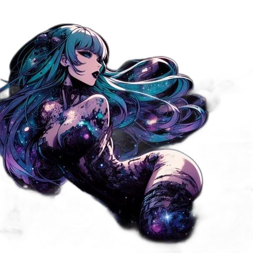 dress, dragon, creature, hair transparent PNG cut-out