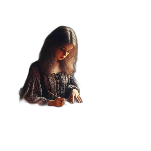 hair, staff, jewelry, dress transparent PNG cut-out