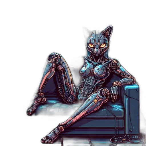 robot, dress, furniture, cyberpunk transparent PNG cut-out