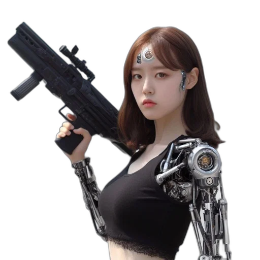 robot, weapon, cyberpunk, concept art transparent PNG cut-out