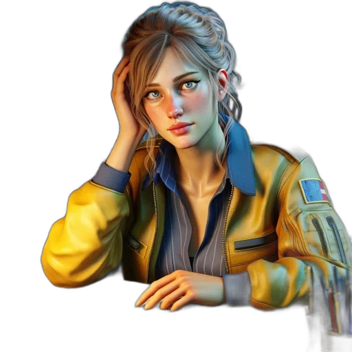 jacket, face, staff, concept art transparent PNG cut-out