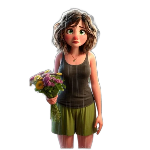 dress, flower, face, jewelry transparent PNG cut-out