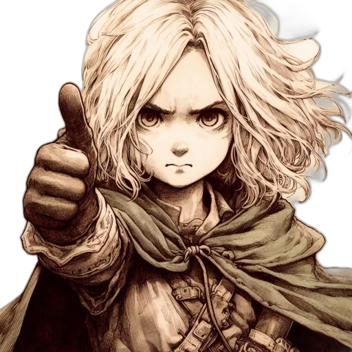 weapon, staff, face, comic book art transparent PNG cut-out