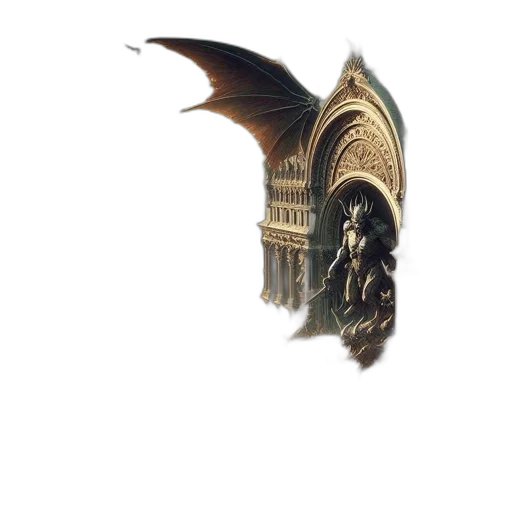 dragon, staff, mask, sword transparent PNG cut-out