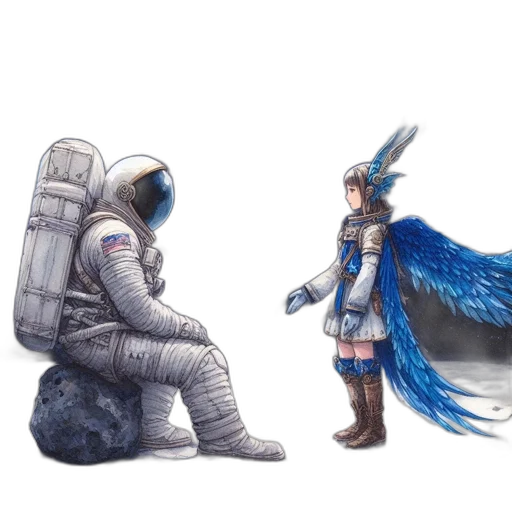 jacket, sword, robot, creature transparent PNG cut-out