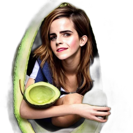 face, food, photorealistic, watercolor transparent PNG cut-out