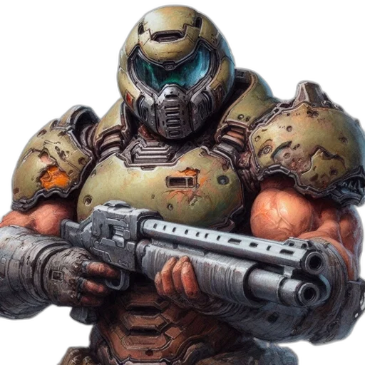robot, weapon, concept art, 3d render transparent PNG cut-out