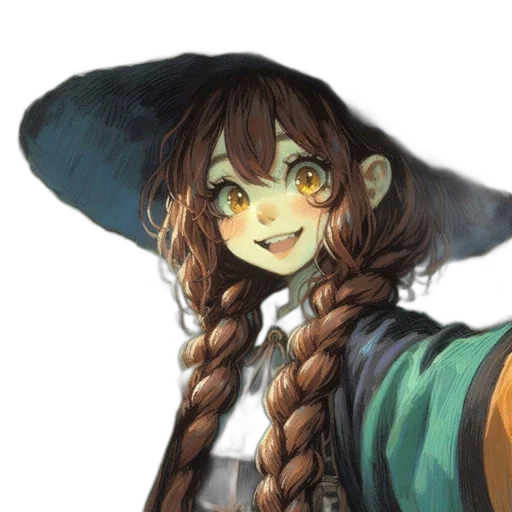 staff, hat, face, fantasy art transparent PNG cut-out