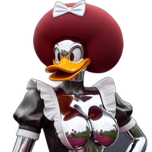 robot, crown, concept art, 3d render transparent PNG cut-out
