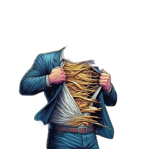jacket, hair, food, staff transparent PNG cut-out