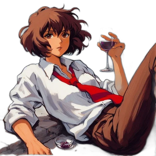 anime, pixel art, concept art, vaporwave transparent PNG cut-out