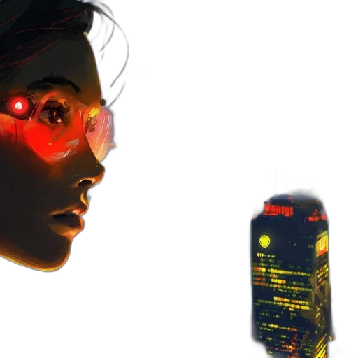 robot, mask, face, cyberpunk transparent PNG cut-out