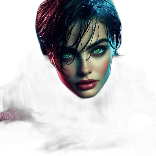 face, mask, creature, photorealistic transparent PNG cut-out