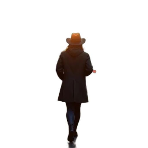 hat, jacket, staff, umbrella transparent PNG cut-out