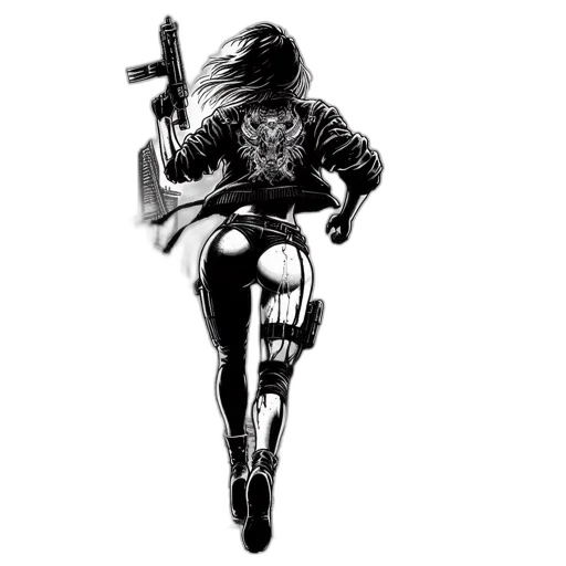 jacket, weapon, sword, comic book art transparent PNG cut-out