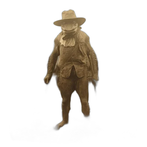 hat, jacket, mask, staff transparent PNG cut-out