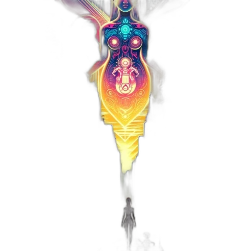 dress, robot, staff, weapon transparent PNG cut-out