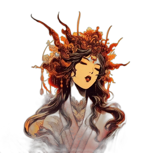 crown, hair, mask, creature transparent PNG cut-out