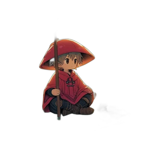 umbrella, hat, staff, weapon transparent PNG cut-out