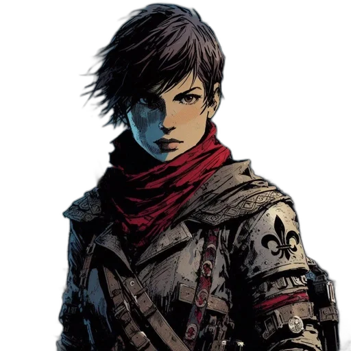 jacket, face, weapon, comic book art transparent PNG cut-out