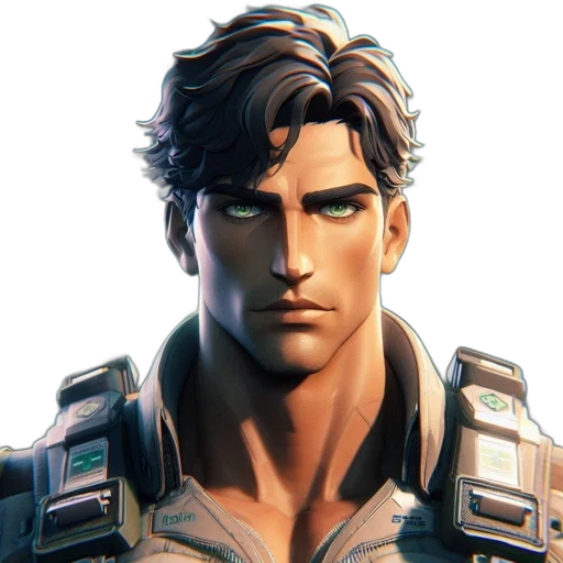 face, jacket, comic book art, concept art transparent PNG cut-out