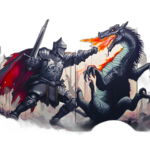 dragon, sword, weapon, fantasy art transparent PNG cut-out