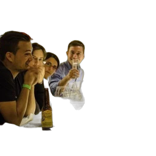 staff, bottle, group, people transparent PNG cut-out