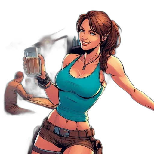 comic book art, concept art, fantasy art, cartoon transparent PNG cut-out