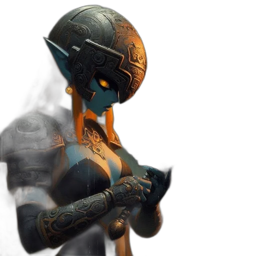 robot, mask, weapon, staff transparent PNG cut-out
