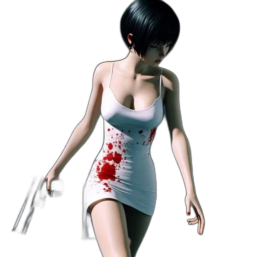 dress, weapon, concept art, 3d render transparent PNG cut-out