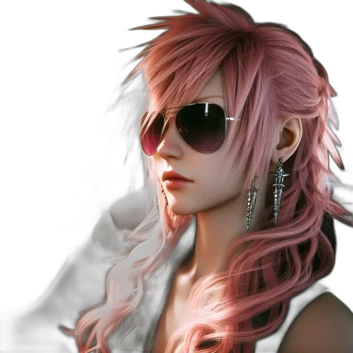 hair, photorealistic, fantasy art, cyberpunk transparent PNG cut-out