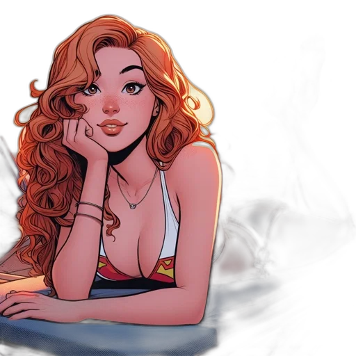 comic book art, cartoon, concept art, watercolor transparent PNG cut-out