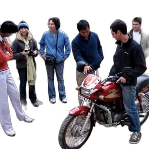 jacket, city street, group, people transparent PNG cut-out