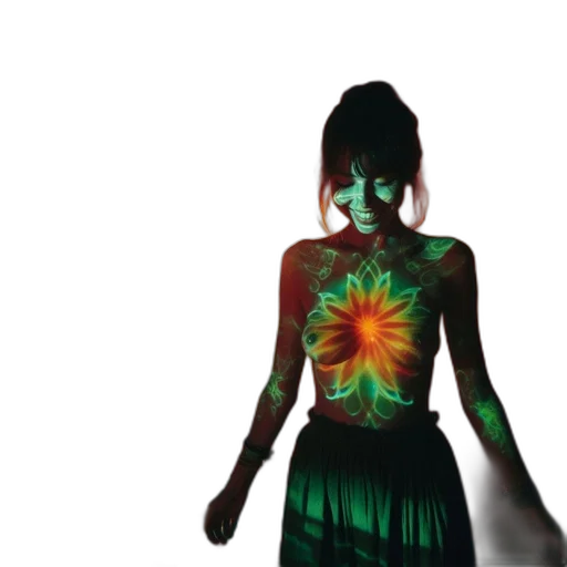 dress, flower, 3d render, concept art transparent PNG cut-out
