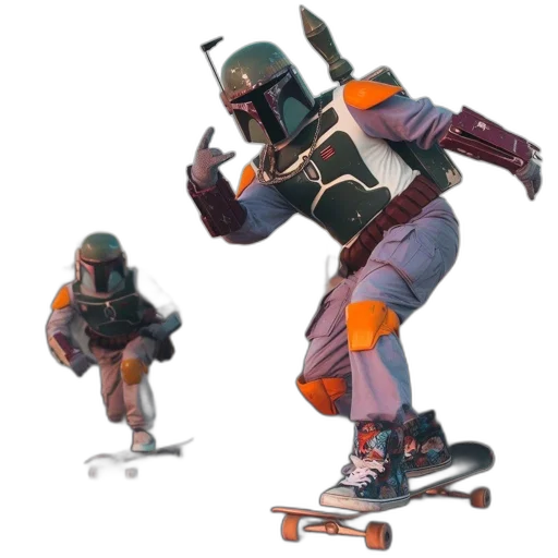 robot, concept art, 3d render, two transparent PNG cut-out