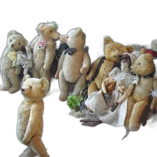 forest, group, vintage, teddy transparent PNG cut-out