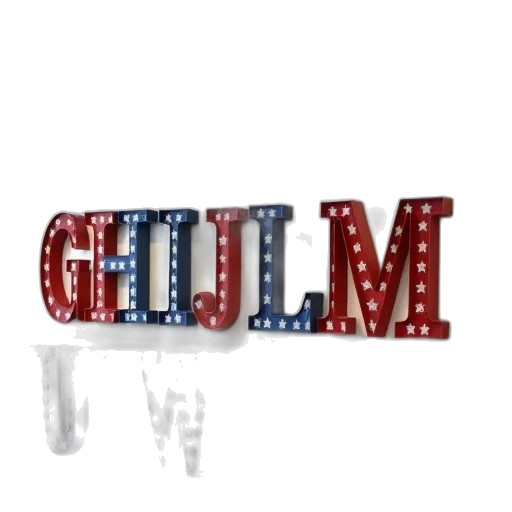 crown, 3d render, patriotic, alphabet transparent PNG cut-out