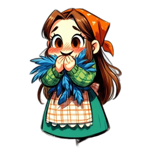 jacket, creature, staff, flower transparent PNG cut-out