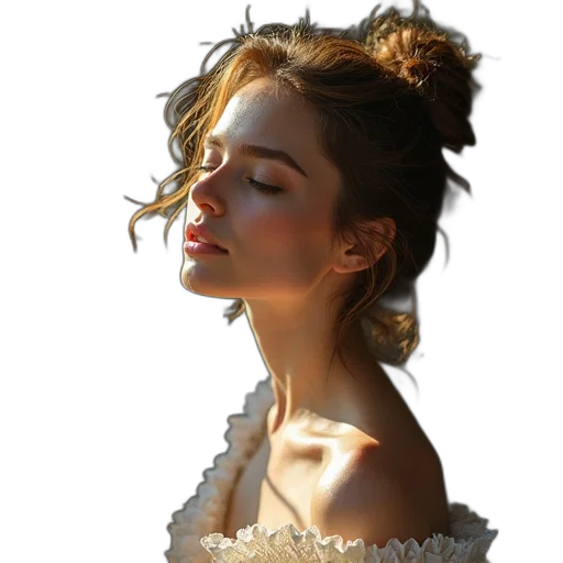face, dress, crown, hair transparent PNG cut-out