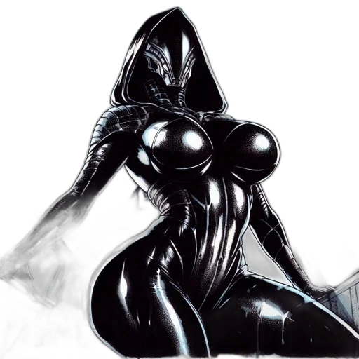 robot, mask, dress, comic book art transparent PNG cut-out