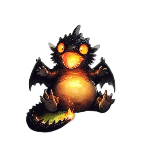 dragon, creature, staff, animal transparent PNG cut-out